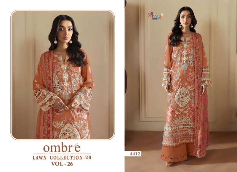 Shree fab ombre lawn vol-26 pakistani wholesale salwar kameez in karachi